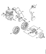 STIHL 4144-400-1328 Ontstekingsmoduul positie 1 technische tekening