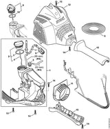 STIHL 4144-080-1603 Kap positie 12 technische tekening