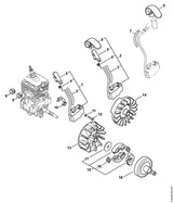 STIHL 4144-405-8100 Beschermkap positie 6 technische tekening