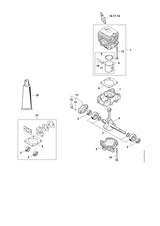 STIHL 4144-030-2002 Zuiger Ø 34 mm positie 8 technische tekening
