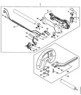 STIHL 4147-790-1311 Bedieningshandgreep positie 1 technische tekening