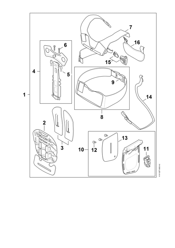 STIHL 0000-710-6400 Slot positie 15 technische tekening