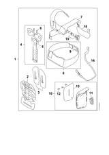 STIHL 0000-740-2500 Kussen positie 10 technische tekening