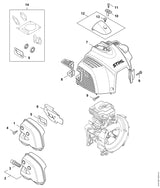 STIHL 4147-080-1612 Afdekkap positie 7 technische tekening