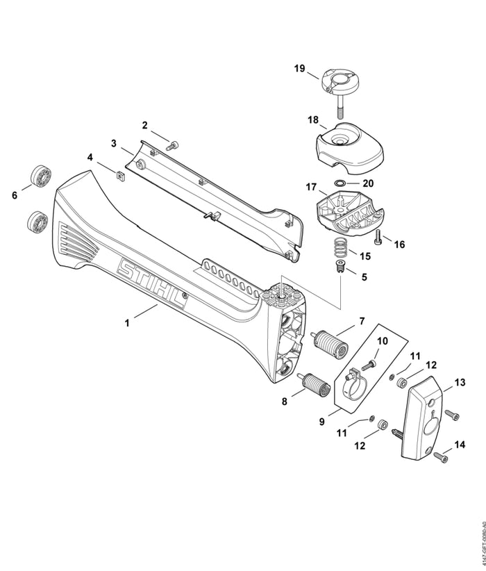 STIHL 4147-791-2801 AV-rubber positie 12 technische tekening