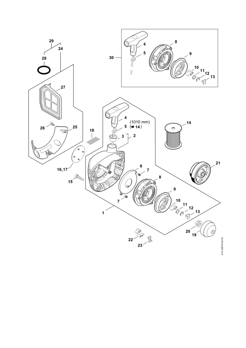 STIHL 4147-967-1545 Typeplaatje FS 460 C positie 16 technische tekening