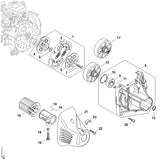 STIHL 4147-791-9411 Spanklem positie 15 technische tekening