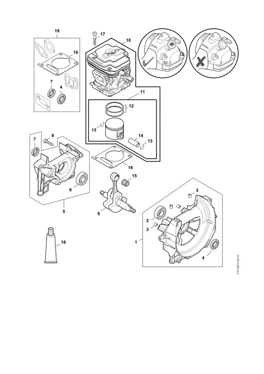 STIHL 9512-003-2349 Naaldkrans 11x14x12,5 positie 15 technische tekening