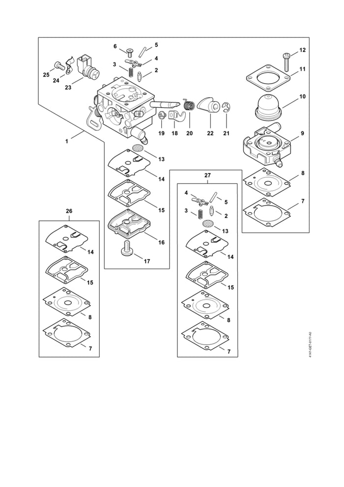 STIHL 4226-121-2700 Kap positie 10 technische tekening