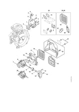 STIHL 4147-140-1005 Filterdeksel positie 21 technische tekening