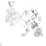 STIHL 4147-400-1203 Vliegwiel positie 6 technische tekening