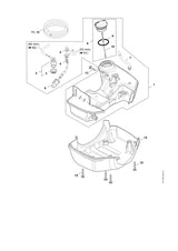 STIHL 0000-350-3521 Zuigmond positie 6 technische tekening