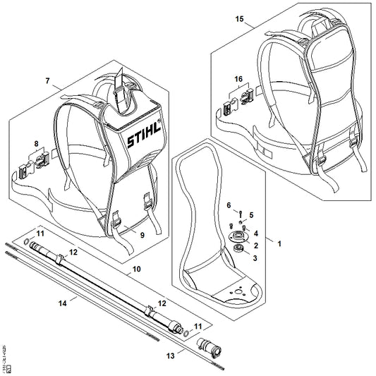 STIHL 4147-711-3300 Askern positie 13 technische tekening