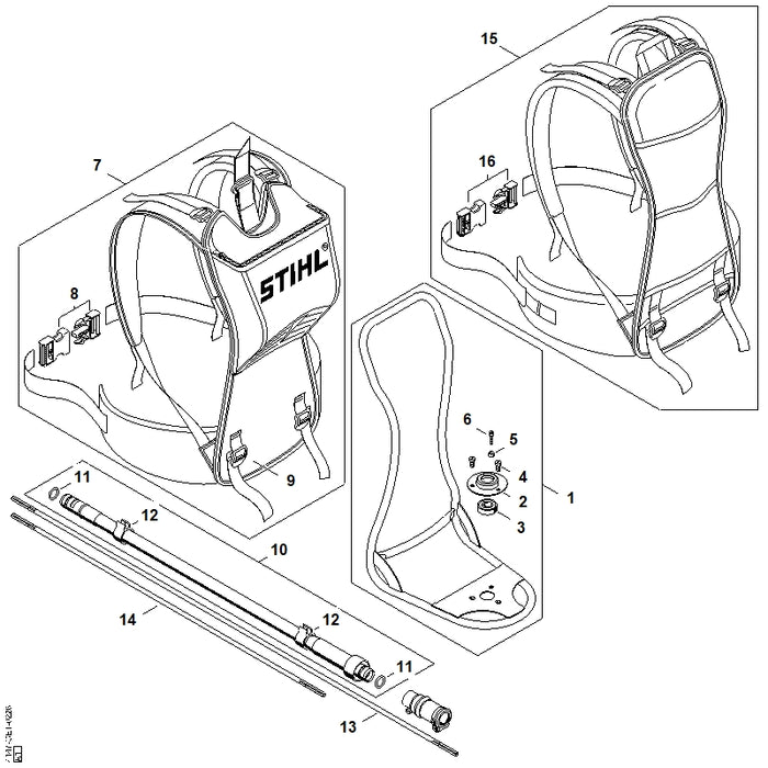 STIHL 4147-711-3300 Askern positie 13 technische tekening