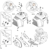 STIHL 4147-141-3201 Koelplaat positie 6 technische tekening