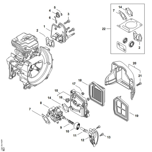 STIHL 4147-120-0624 Carburateur 4147/24 positie 8 technische tekening