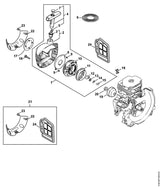 STIHL 4148-967-1502 Typeplaatje FS 560 C positie 17 technische tekening