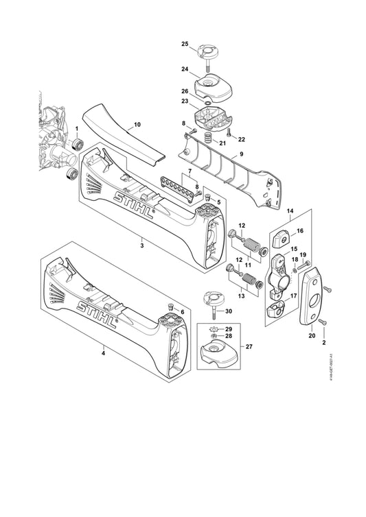 STIHL 0000-957-1400 Schroefdraadelement M6x15,5 positie 6 technische tekening