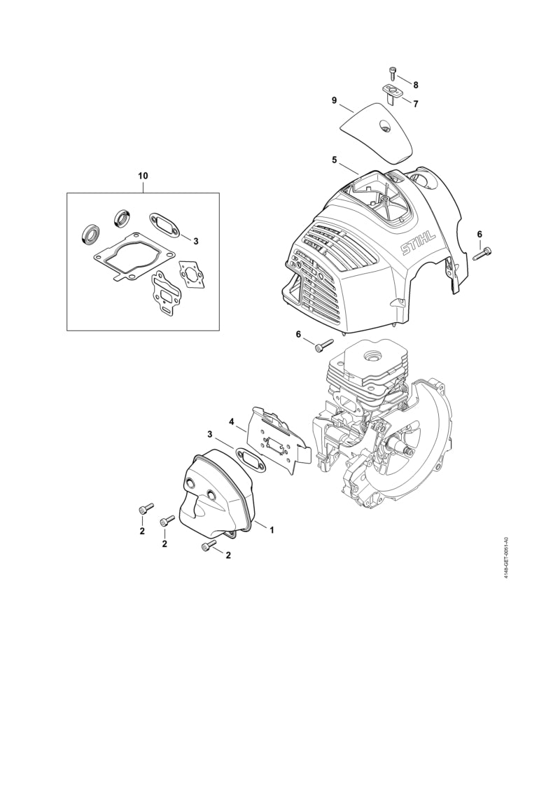 STIHL 4148-141-3201 Koelplaat positie 4 technische tekening