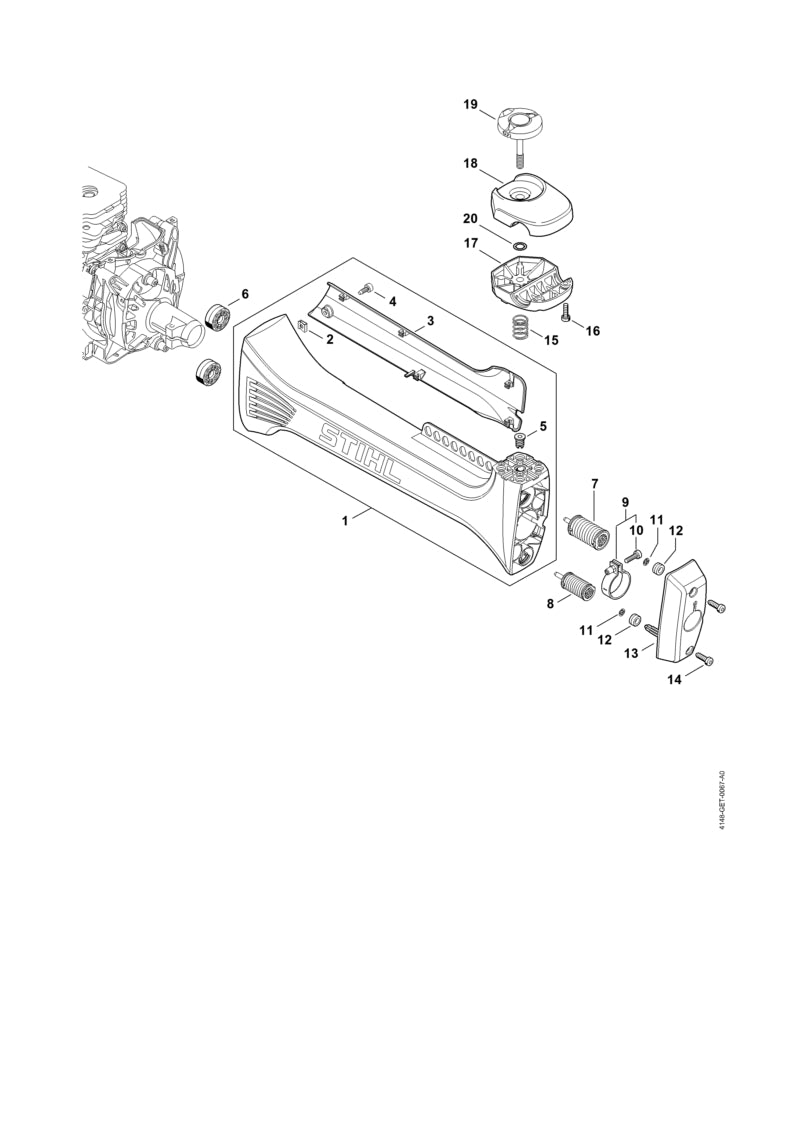 STIHL 4148-792-9303 Rubberdemper positie 6 technische tekening