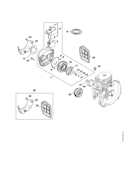 STIHL 4148-967-1506 Typeplaatje FS 490 C positie 17 technische tekening