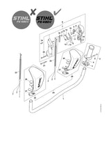 STIHL 4148-180-1104 Gaskabel positie 22 technische tekening