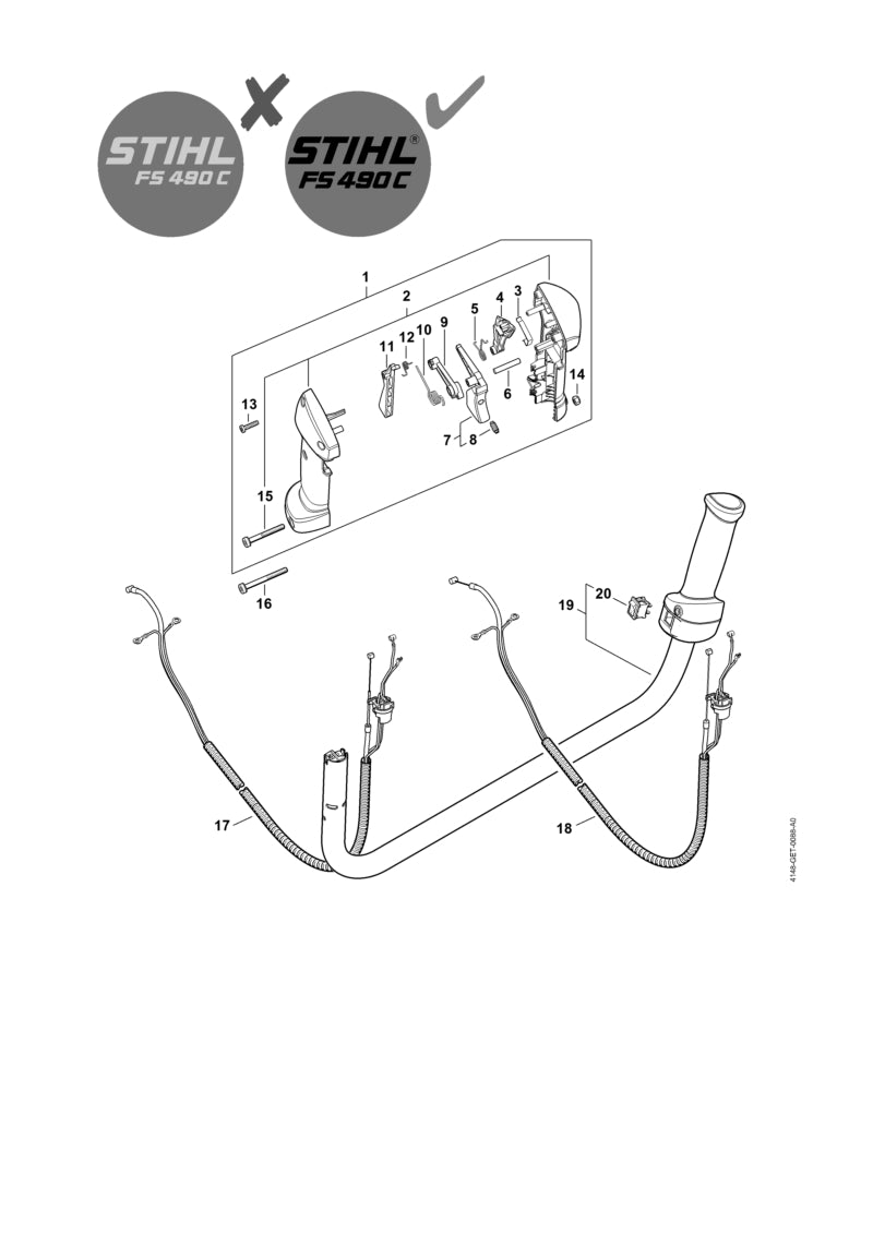 STIHL 4148-180-1102 Gaskabel positie 18 technische tekening