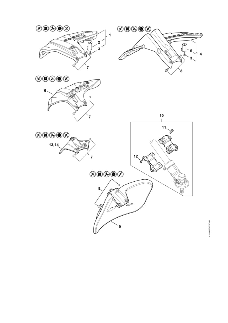 STIHL 4148-716-0400 Bout positie 11 technische tekening