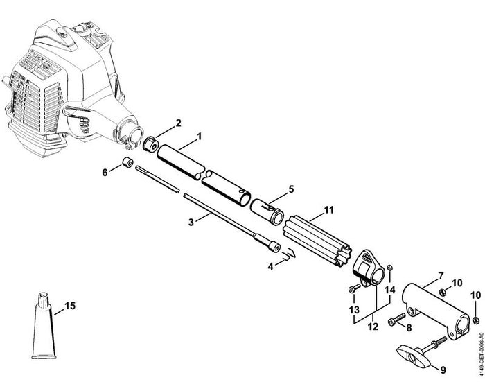 STIHL 4149-710-7126 Steel Ø 25,4 mm positie 1 technische tekening