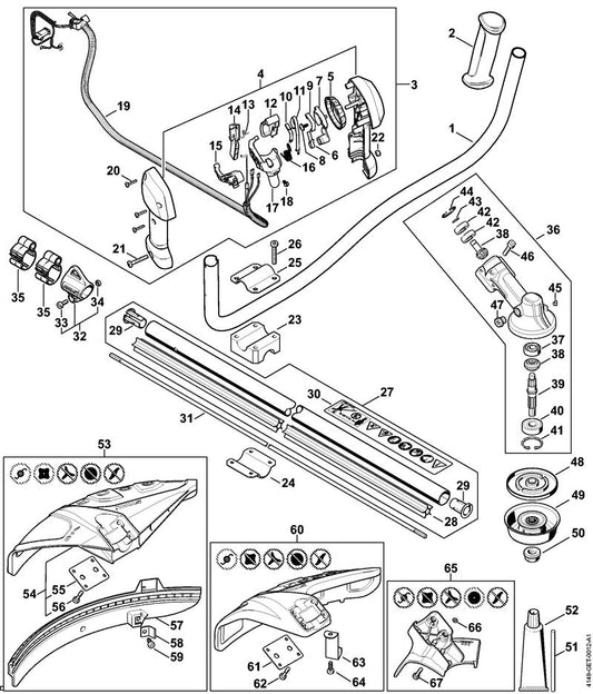STIHL 4149-180-1104 Gaskabel positie 19 technische tekening