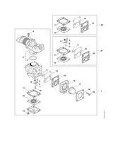 STIHL Z010056A002 Grondplaat benzinepomp positie 16 technische tekening