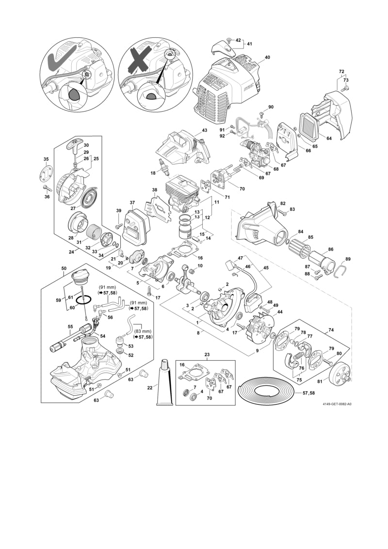 STIHL 4149-400-1313 Ontstekingsmoduul positie 45 technische tekening