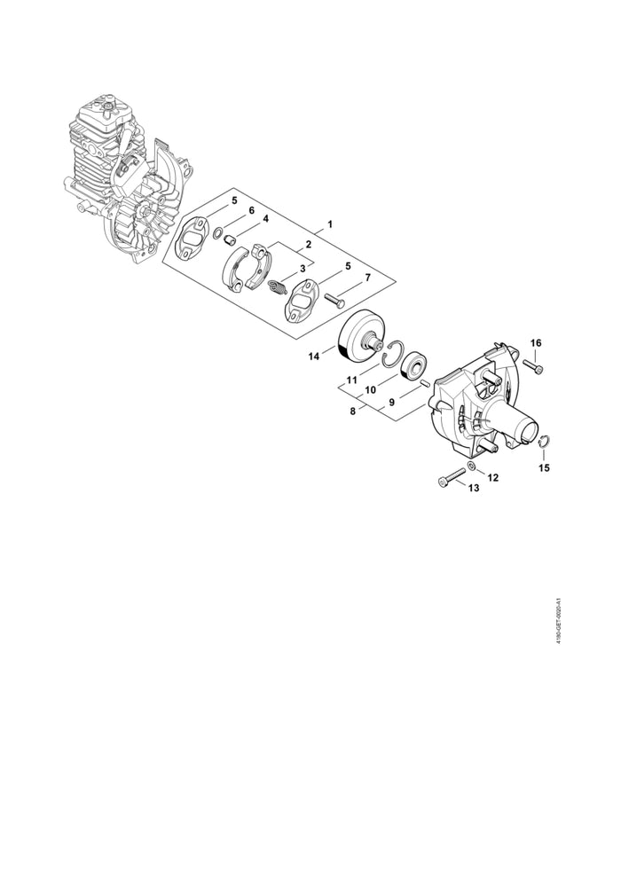 STIHL 4180-160-2250 Koppeling positie 1 technische tekening