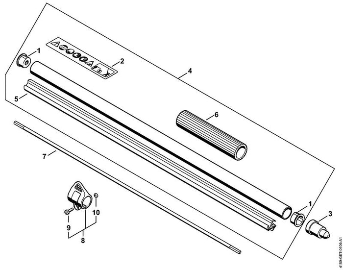 STIHL 4230-710-7103 Steel Ø 25,4 mm positie 4 technische tekening