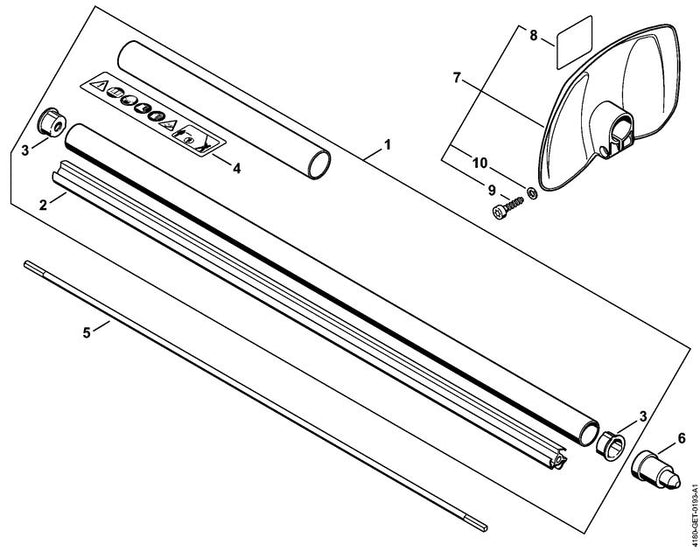 STIHL 4280-710-7107 Steel Ø 25,4 mm positie 1 technische tekening