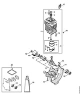 STIHL 4180-034-3002 Zuigerveer Ø 38x1,2 mm positie 7 technische tekening