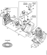 STIHL 4180-967-1551 Typeplaatje FS 311 positie 15 technische tekening