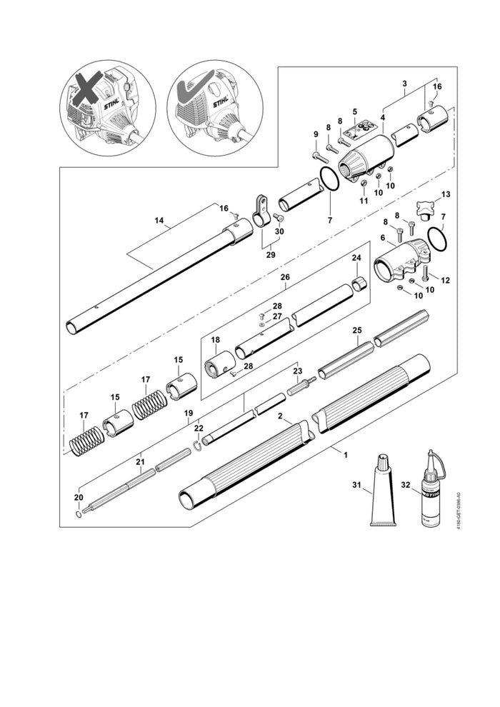 STIHL 4138-710-7115 Steel Ø 25,4 mm positie 26 technische tekening