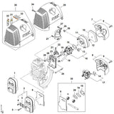 STIHL 4180-080-1605 Kap positie 30 technische tekening