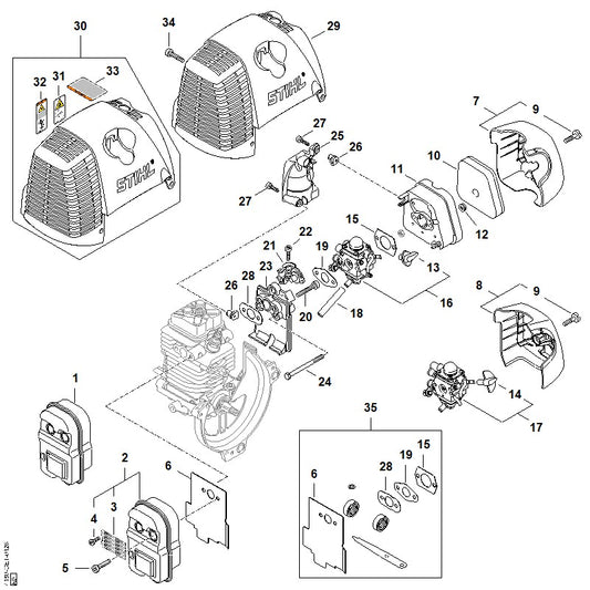 STIHL 4180-141-9001 Rooster positie 3 technische tekening