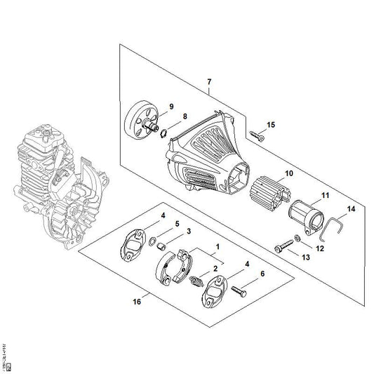STIHL 9075-478-4718 Cilinderkopbout IS-D6x32 positie 13 technische tekening