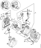 STIHL 4182-190-4000 Startmechanisme positie 1 technische tekening