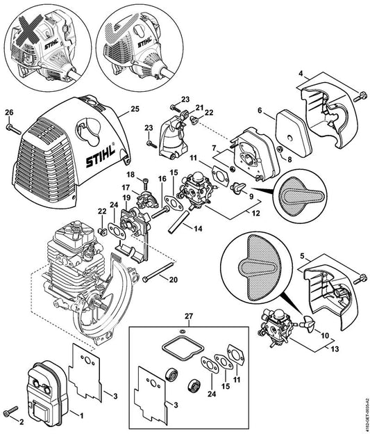 STIHL 4180-140-2804 Filterhuis positie 7 technische tekening
