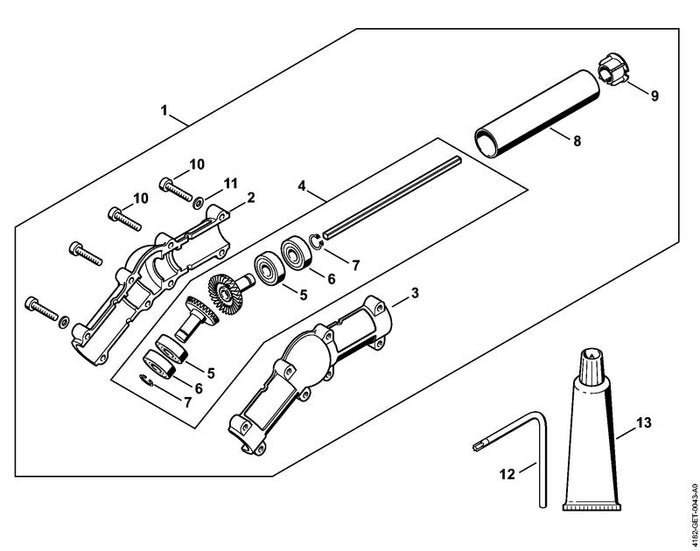STIHL 4138-711-0201 Maaiboom positie 8 technische tekening