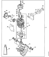 STIHL 4180-020-0201 Motor Ø 43 mm positie 1 technische tekening
