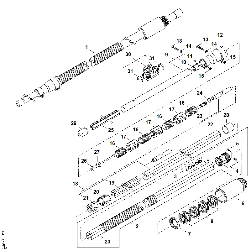 STIHL 4182-711-7321 Beschermkous positie 25 technische tekening