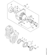 STIHL 4182-080-1807 Ventilatorhuis positie 8 technische tekening