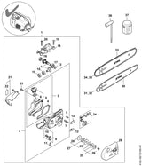 STIHL 4182-640-0556 Aandrijfhuis positie 2 technische tekening