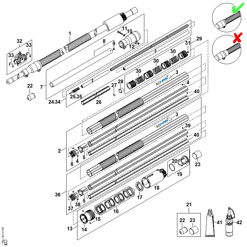 STIHL 4182-710-3237 Aandrijfas positie 24 technische tekening