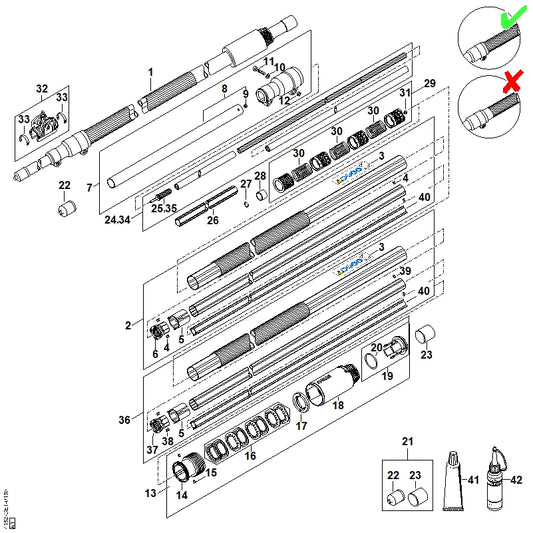 STIHL 4182-710-3237 Aandrijfas positie 24 technische tekening